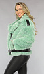 Turquoise Faux Fur Winterjas met Riem