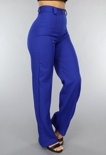 OP=OP.13.S Rechte Pantalon met Biesje in Donkerblauw