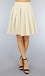 Geplooide Beige Skater Rok