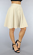 Geplooide Beige Skater Rok
