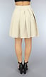 Geplooide Beige Skater Rok