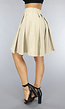 Geplooide Beige Skater Rok