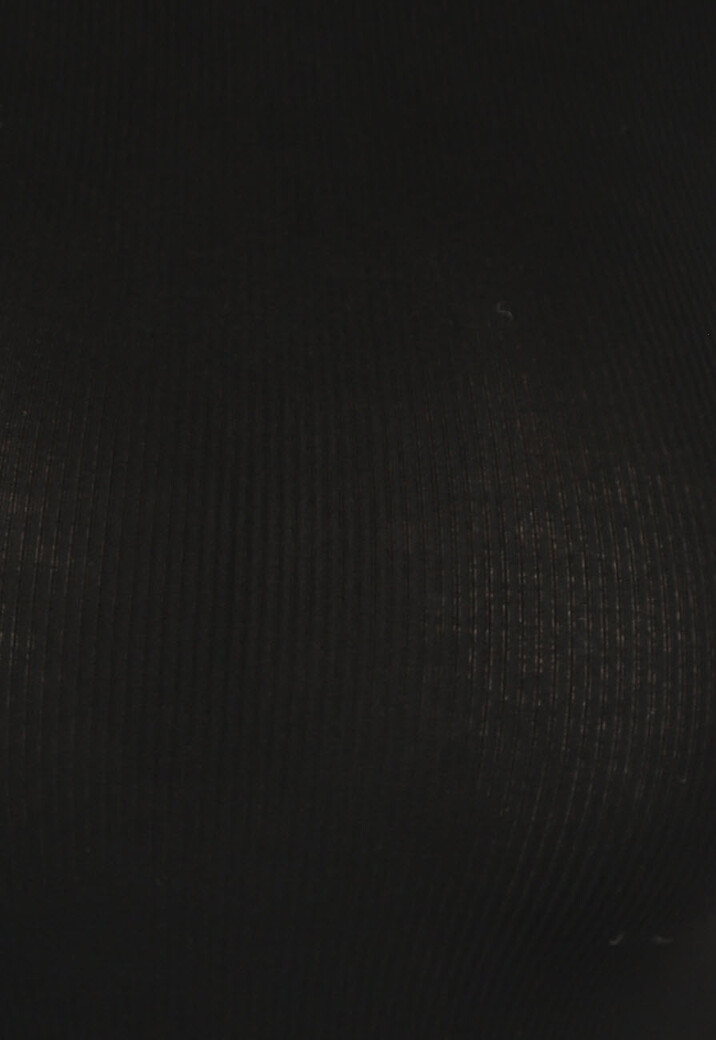 Zwarte Ribstof Bodysuit met Hoge Hals