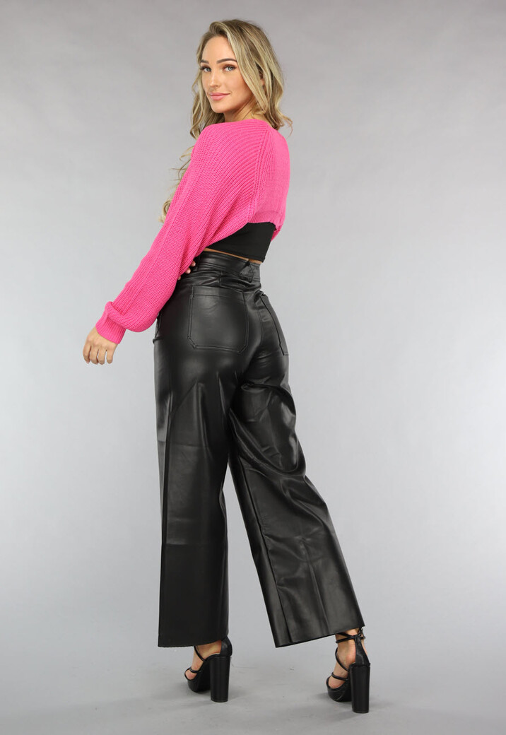 Fuchsia Gebreid Bolero Vestje