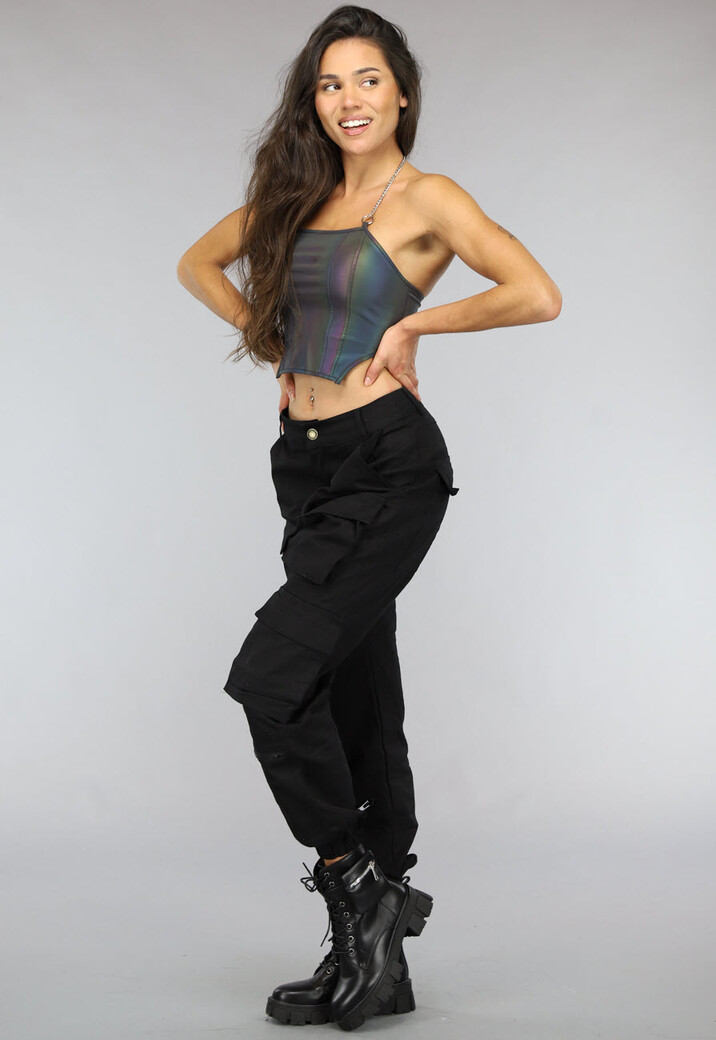 Reflecterende Halter Top met Ketting