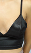 Zwarte Satin Look Crop Top met Spaghettibandjes