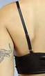 Zwarte Satin Look Crop Top met Spaghettibandjes