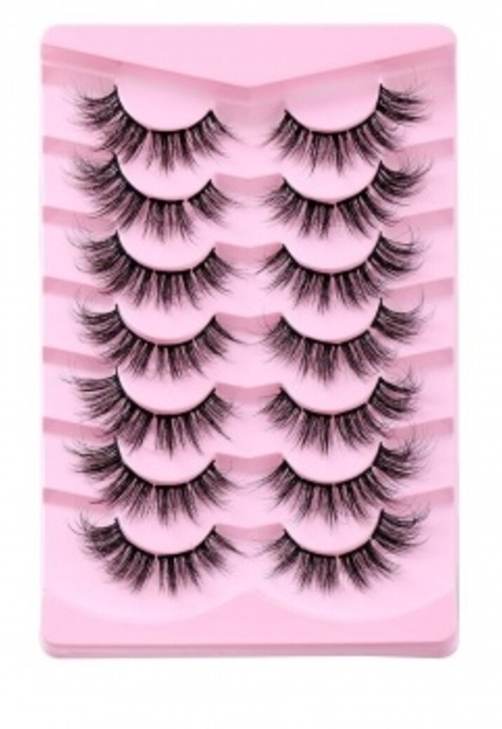 Fluffy Segmenten Plak Wimpers met Volume Set van 7