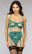 Groene Velvet Lingerie Set met Kanten Accenten