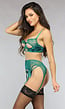 Groene Velvet Lingerie Set met Kanten Accenten