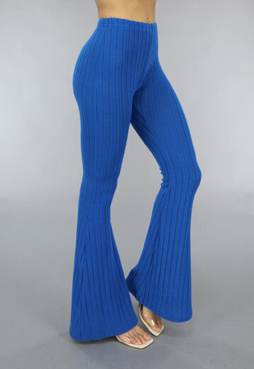 OP=OP! Zachte Blauwe Grove Rib Flair Broek