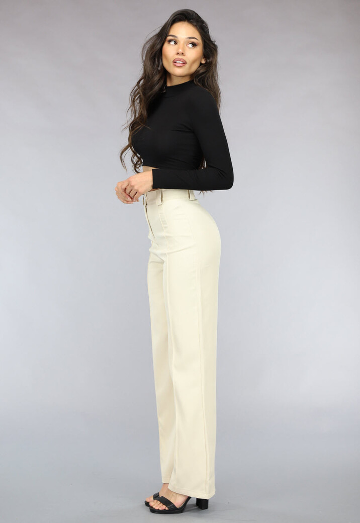 Zwarte Longsleeve Top met Open Rug