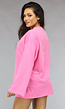 Roze Oversized Top met Wijde Mouwen