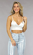 Witte Satin Look Triangel Crop Top