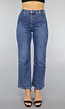 Donkerblauwe Straight Leg Jeans met Aparte Zakken