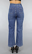 Donkerblauwe Straight Leg Jeans met Aparte Zakken