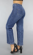 Donkerblauwe Straight Leg Jeans met Aparte Zakken