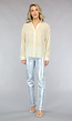 Beige Glimmende Blouse met Lange Mouwen