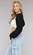 Zwart Gebreid Bolero Vestje met Lange Mouwen