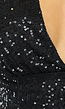 Zwarte Tweedelige Pantalon Set met Glitter Top