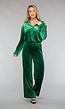 Groene Wide Leg Velvet Co Ord Set