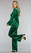 Groene Wide Leg Velvet Co Ord Set