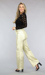 Gouden Lederlook Straight Leg Broek