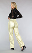 Gouden Lederlook Straight Leg Broek