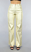 Gouden Lederlook Straight Leg Broek