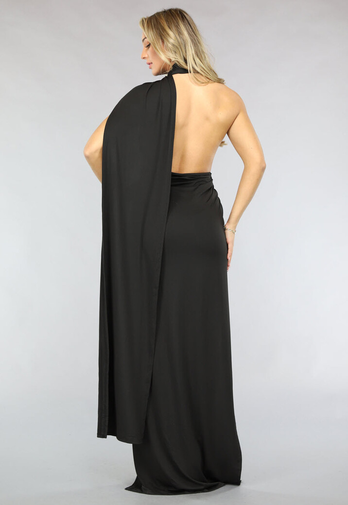 Asymmetrische Cut Out Jurk met Gouden Ringen