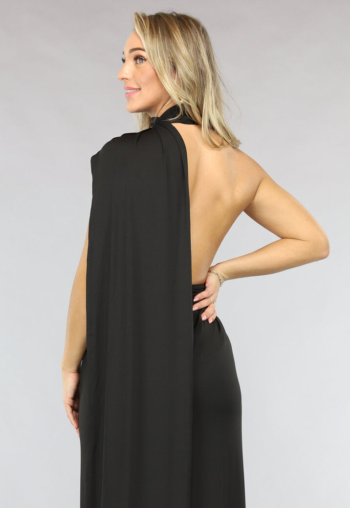 Asymmetrische Cut Out Jurk met Gouden Ringen