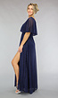 Navy One Shoulder Galajurk met Shimmer