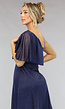 Navy One Shoulder Galajurk met Shimmer