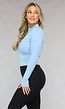 Blauwe Sporttop met Lange Mouwen en Duimgaten