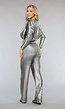 Zilveren Metallic Two Piece met Geplooide Broek