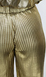 Metallic Gouden Co Ord Set met Wide Leg Broek