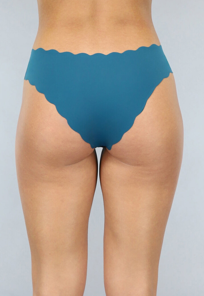 Naadloze Petrol Slip met Geschulpte Randen