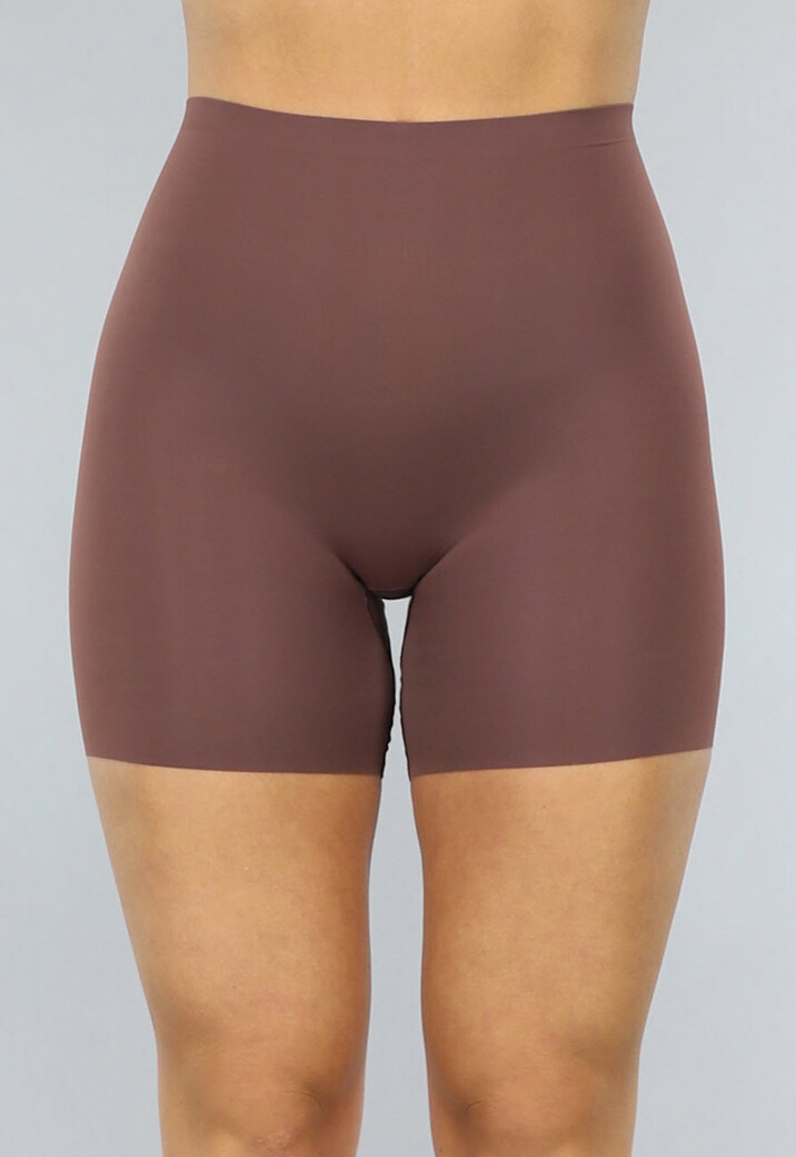 Corrigerende Naadloze Biker Short in Donkerbruin
