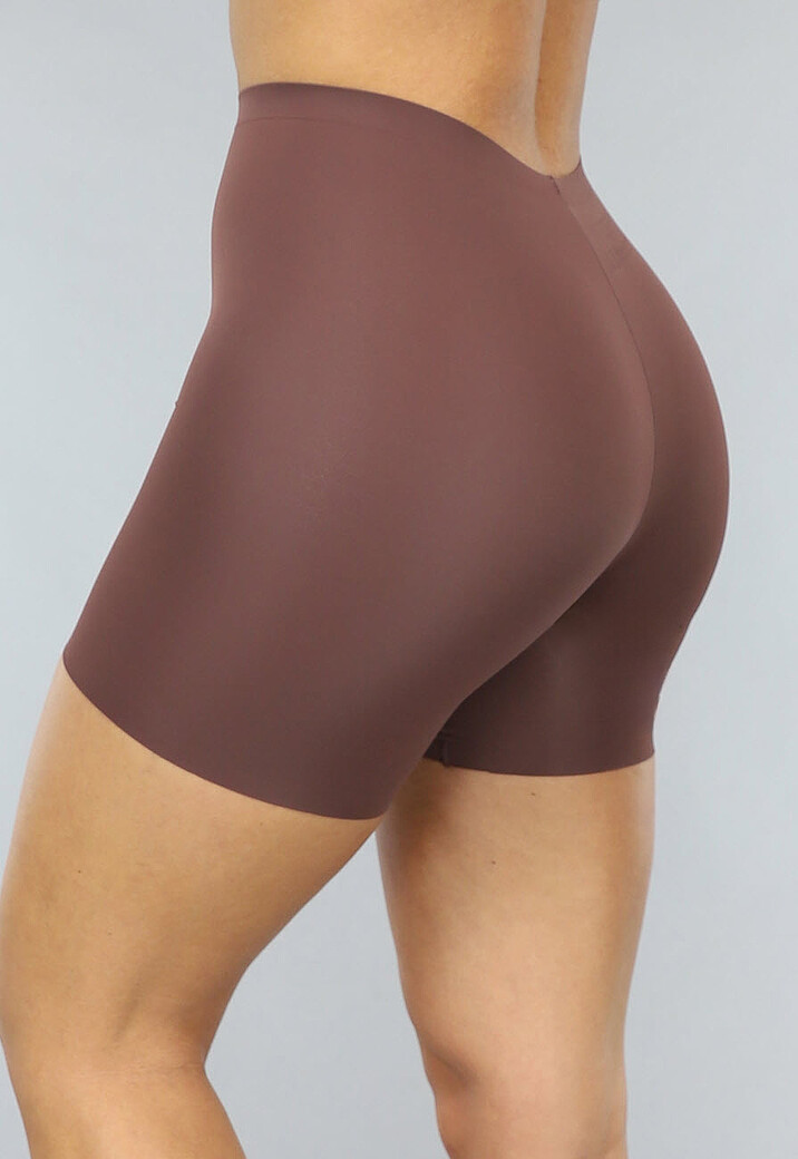 Corrigerende Naadloze Biker Short in Donkerbruin