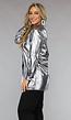 Metallic Antraciet Longsleeve Blouse