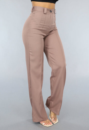 OP=OP.13.S Straight Leg Pantalon in Taupe