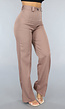 Straight Leg Pantalon in Taupe