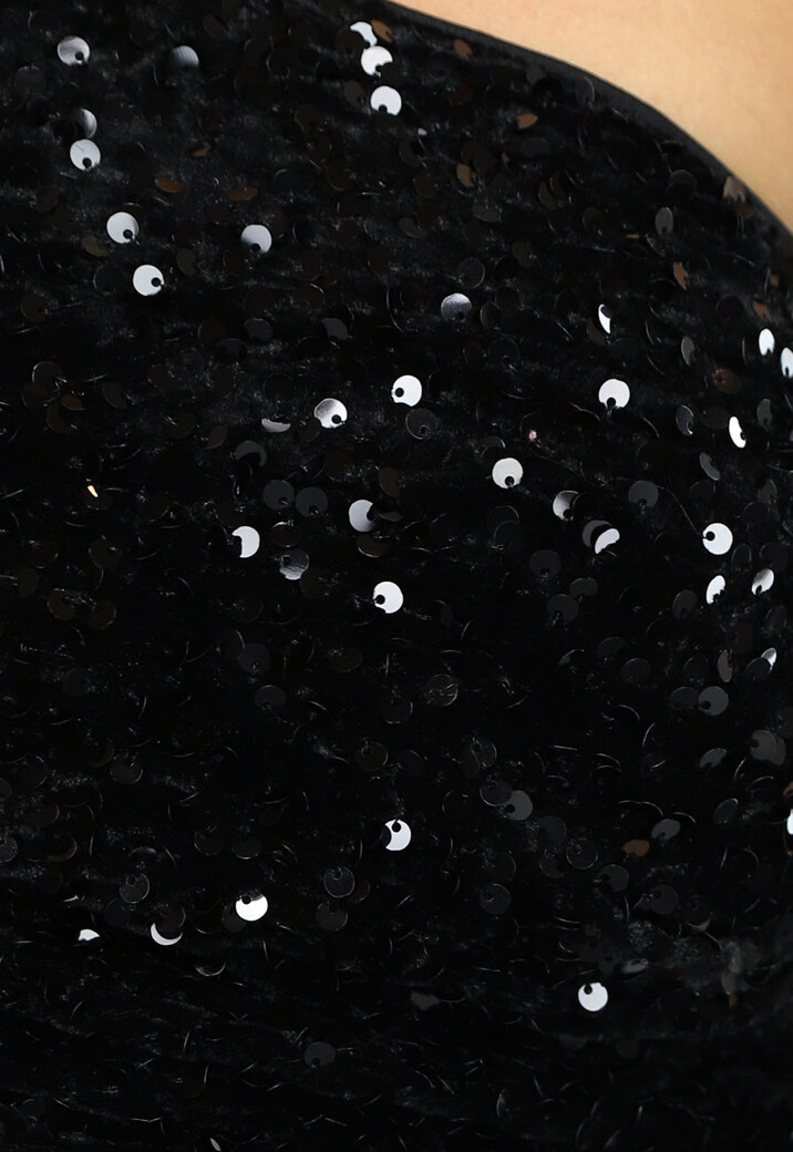 Zwarte One Shoulder Jurk met Lovers