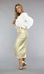 Gouden Metallic Midi Rok met Split