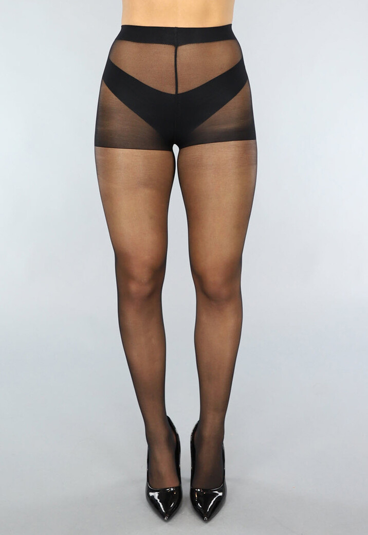 Klassieke 10 Denier Panty met Corrigerend Broekje