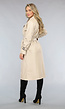 Lange Beige Lederlook Jas met Tailleband