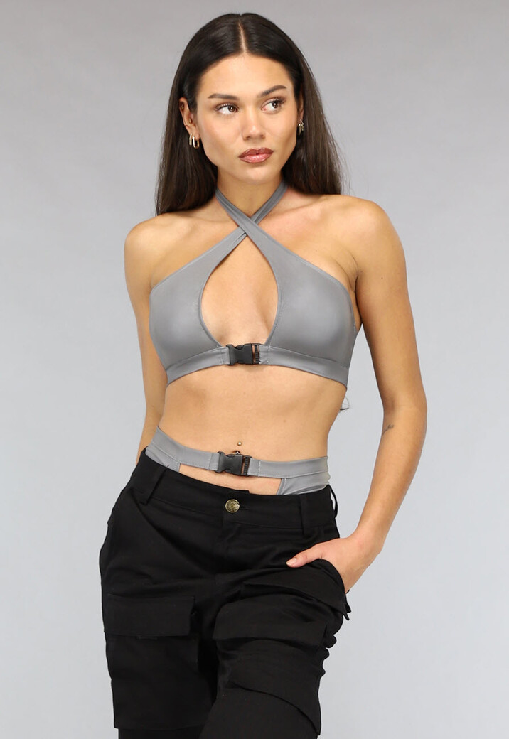 Reflecterende Two Piece met Cut Outs en Voorgevormde Cups