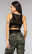 Zwarte Korte Fishnet Two Piece