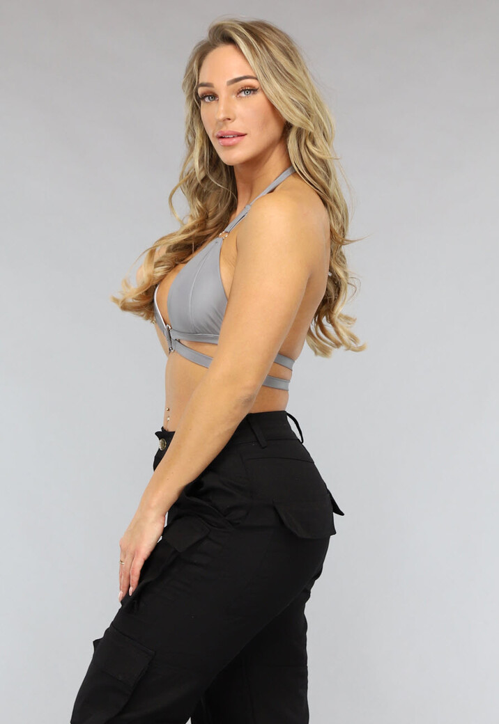 Reflecterende Halter Top met Ring Detail