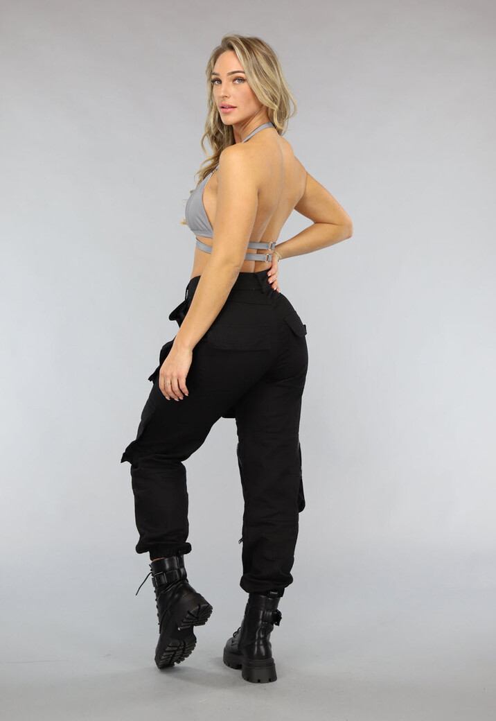 Reflecterende Halter Top met Ring Detail